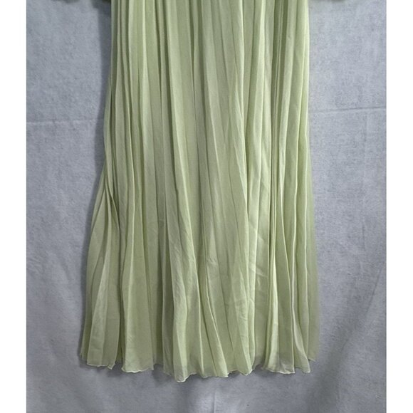 ASOS Women Maxi Dress Pleated Drape Capelet Twist Front Chiffon Sz 0 Lite Green - Picture 5 of 14